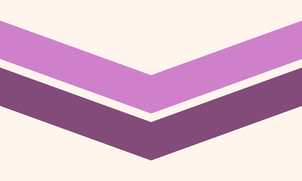 A Queer Pride flag created by tumblr user Bizexuals. It has two lavender purple chevrons on an off-white, cream-colored background.