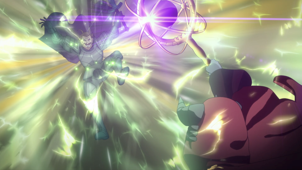 Ike blasts away a leader in the human army with his powerful magic.